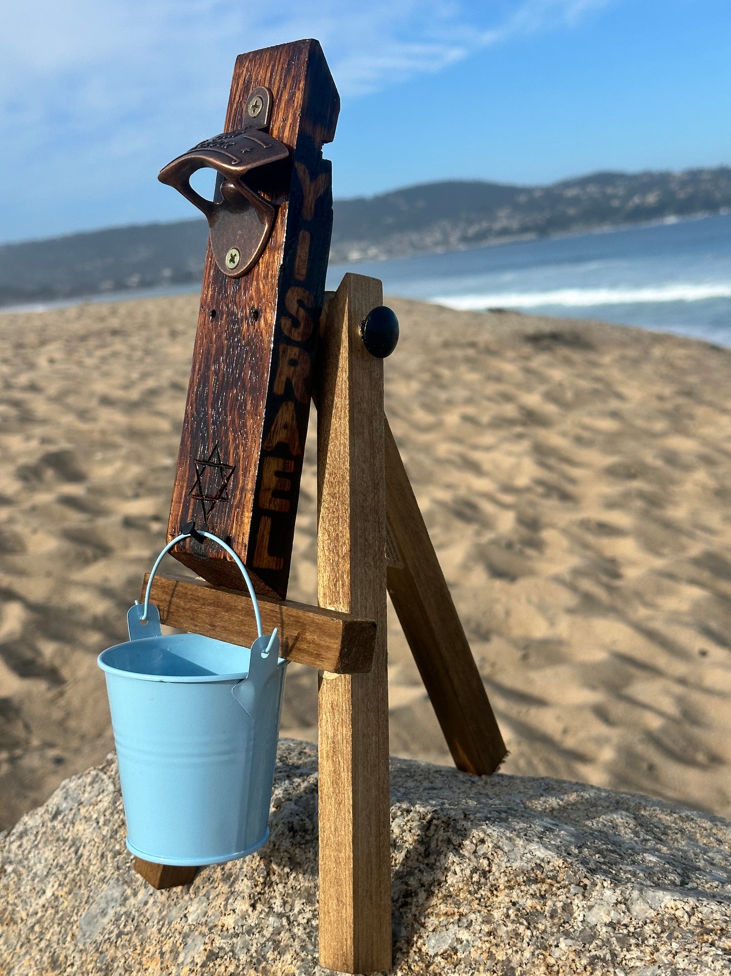 Handmade Bottle Opener Yisrael With Star Of David Design