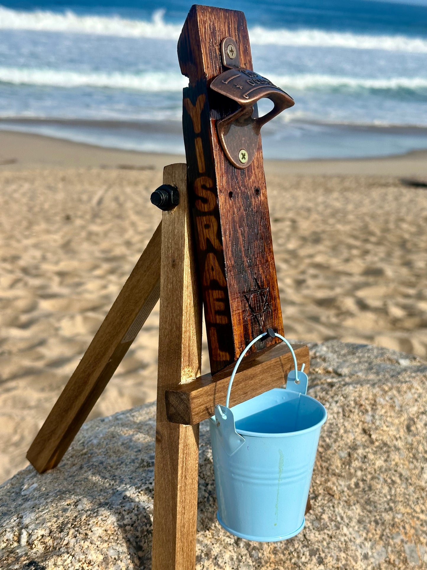 Handmade Bottle Opener Yisrael With Star Of David Design