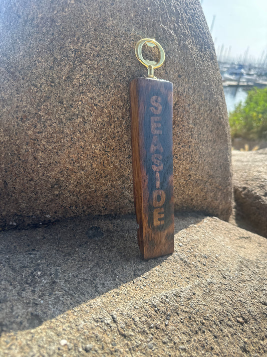 Seaside Bottle Cap Opener Made From Reclaimed Wine barrels